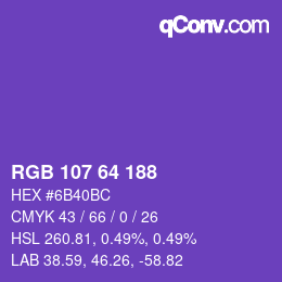 Color code: RGB 107 64 188 | qconv.com