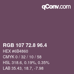 カラーコード: RGB 107 72.8 96.4 | qconv.com