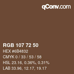 Farbcode: RGB 107 72 50 | qconv.com