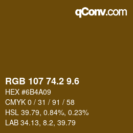 カラーコード: RGB 107 74.2 9.6 | qconv.com