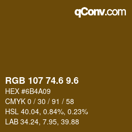 カラーコード: RGB 107 74.6 9.6 | qconv.com