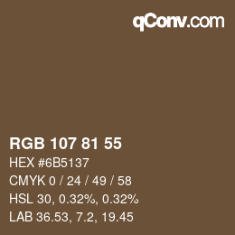 Farbcode: RGB 107 81 55 | qconv.com