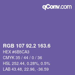 カラーコード: RGB 107 92.2 163.6 | qconv.com