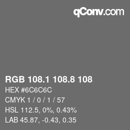 Color code: RGB 108.1 108.8 108 | qconv.com