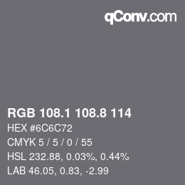 Color code: RGB 108.1 108.8 114 | qconv.com