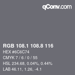 Color code: RGB 108.1 108.8 116 | qconv.com