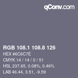 Color code: RGB 108.1 108.8 126 | qconv.com