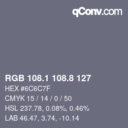 Color code: RGB 108.1 108.8 127 | qconv.com