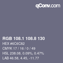 Color code: RGB 108.1 108.8 130 | qconv.com
