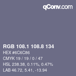 Color code: RGB 108.1 108.8 134 | qconv.com
