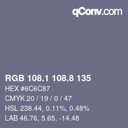Color code: RGB 108.1 108.8 135 | qconv.com