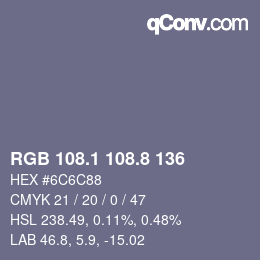 Color code: RGB 108.1 108.8 136 | qconv.com