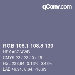 Color code: RGB 108.1 108.8 139 | qconv.com