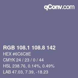 カラーコード: RGB 108.1 108.8 142 | qconv.com