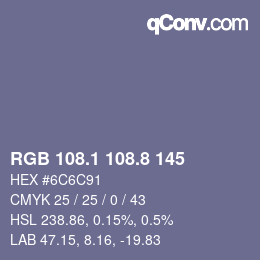 Color code: RGB 108.1 108.8 145 | qconv.com