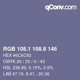 Color code: RGB 108.1 108.8 146 | qconv.com