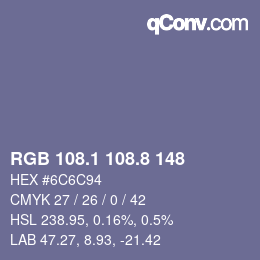 Color code: RGB 108.1 108.8 148 | qconv.com