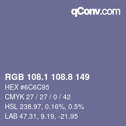 Color code: RGB 108.1 108.8 149 | qconv.com