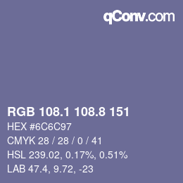 Color code: RGB 108.1 108.8 151 | qconv.com