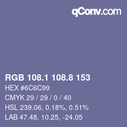 Color code: RGB 108.1 108.8 153 | qconv.com