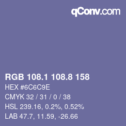 Color code: RGB 108.1 108.8 158 | qconv.com
