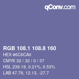 Código de color: RGB 108.1 108.8 160 | qconv.com