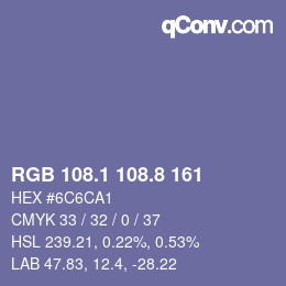 Color code: RGB 108.1 108.8 161 | qconv.com