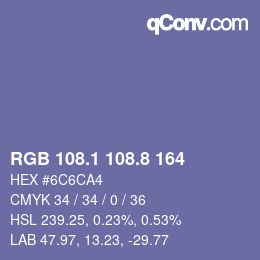 Color code: RGB 108.1 108.8 164 | qconv.com