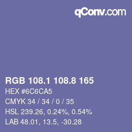 Color code: RGB 108.1 108.8 165 | qconv.com