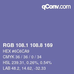 Color code: RGB 108.1 108.8 169 | qconv.com