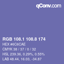 Color code: RGB 108.1 108.8 174 | qconv.com