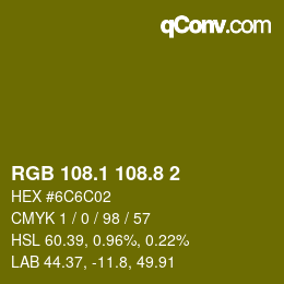 カラーコード: RGB 108.1 108.8 2 | qconv.com