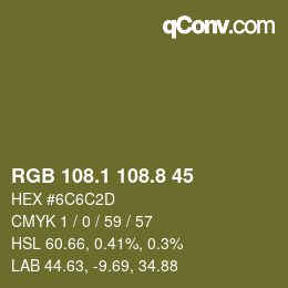カラーコード: RGB 108.1 108.8 45 | qconv.com