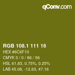 颜色代码: RGB 108.1 111 16 | qconv.com