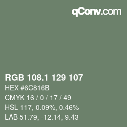 Color code: RGB 108.1 129 107 | qconv.com