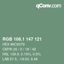 Color code: RGB 108.1 147 121 | qconv.com