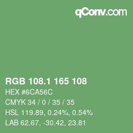 カラーコード: RGB 108.1 165 108 | qconv.com