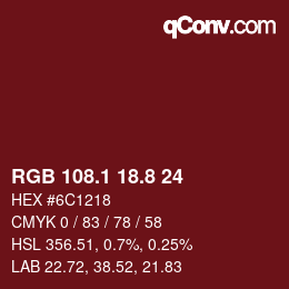 Color code: RGB 108.1 18.8 24 | qconv.com