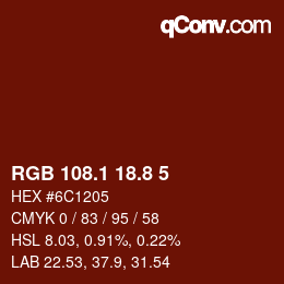 Color code: RGB 108.1 18.8 5 | qconv.com