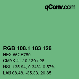 カラーコード: RGB 108.1 183 128 | qconv.com