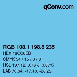 Código de color: RGB 108.1 198.8 235 | qconv.com