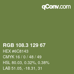 カラーコード: RGB 108.3 129 67 | qconv.com