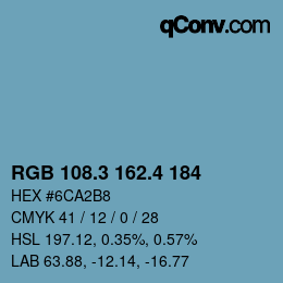 カラーコード: RGB 108.3 162.4 184 | qconv.com