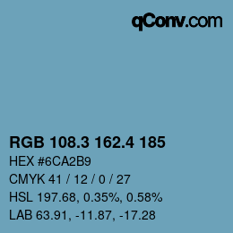 カラーコード: RGB 108.3 162.4 185 | qconv.com