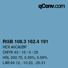 カラーコード: RGB 108.3 162.4 191 | qconv.com