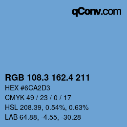 カラーコード: RGB 108.3 162.4 211 | qconv.com