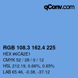 カラーコード: RGB 108.3 162.4 225 | qconv.com