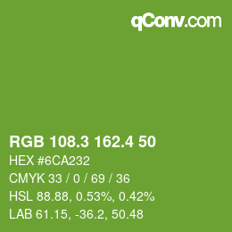 カラーコード: RGB 108.3 162.4 50 | qconv.com