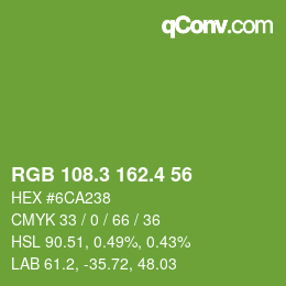 カラーコード: RGB 108.3 162.4 56 | qconv.com