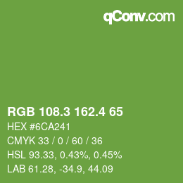 カラーコード: RGB 108.3 162.4 65 | qconv.com